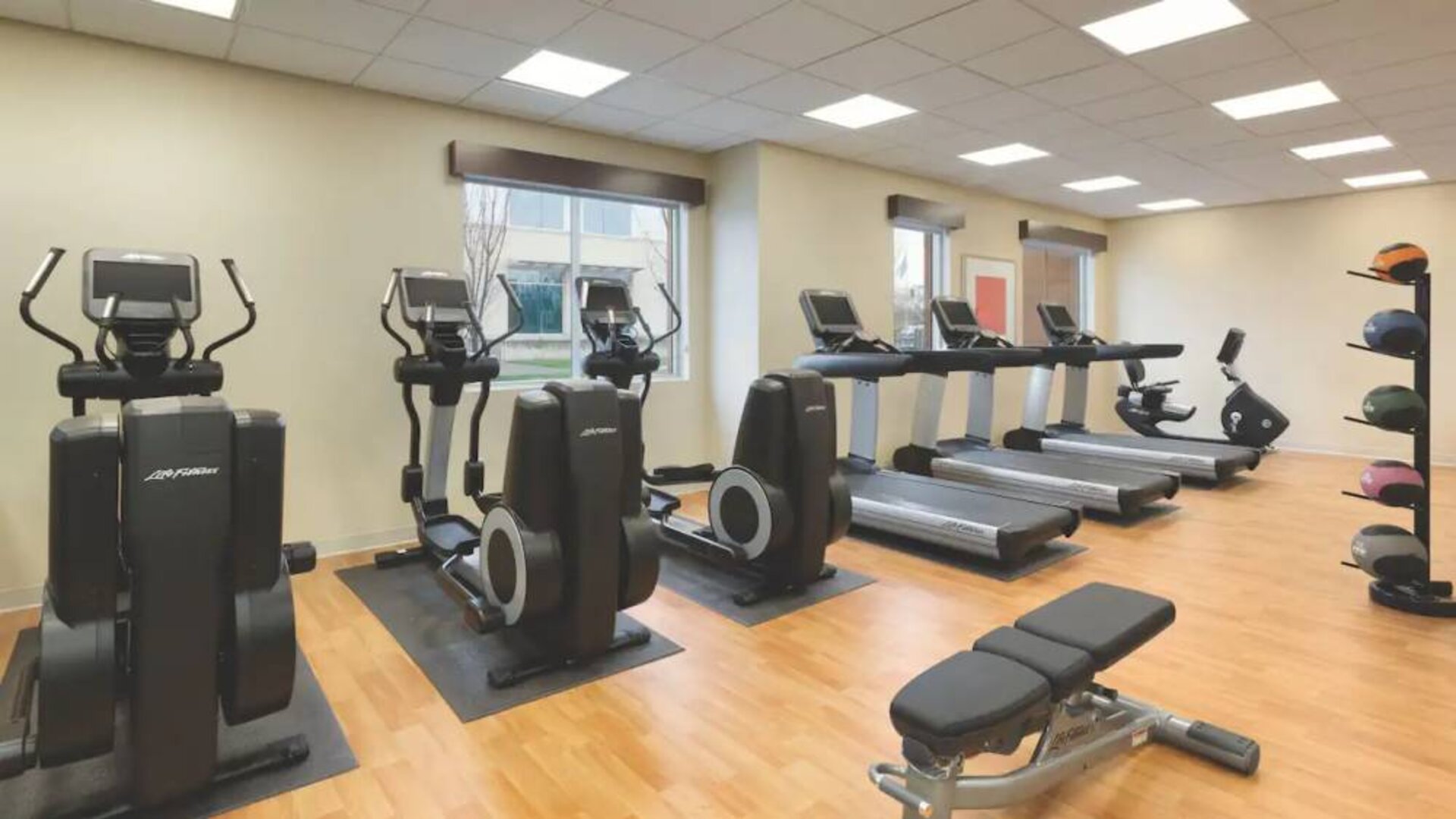 Fitness center available at Hyatt Place Portland Airport At Cascade Station.