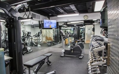 Well equipped fitness center at Circa 39 Hotel.
