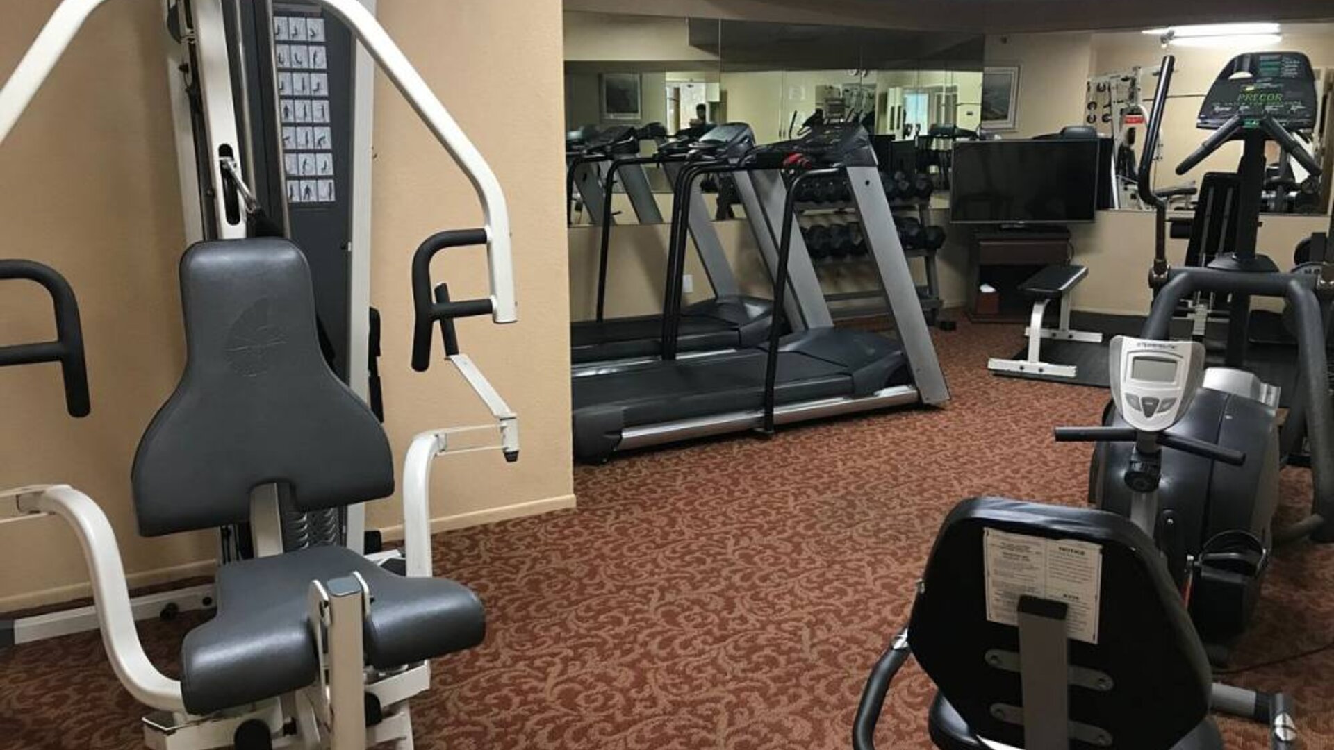 Fitness center at The Pacific Inn.