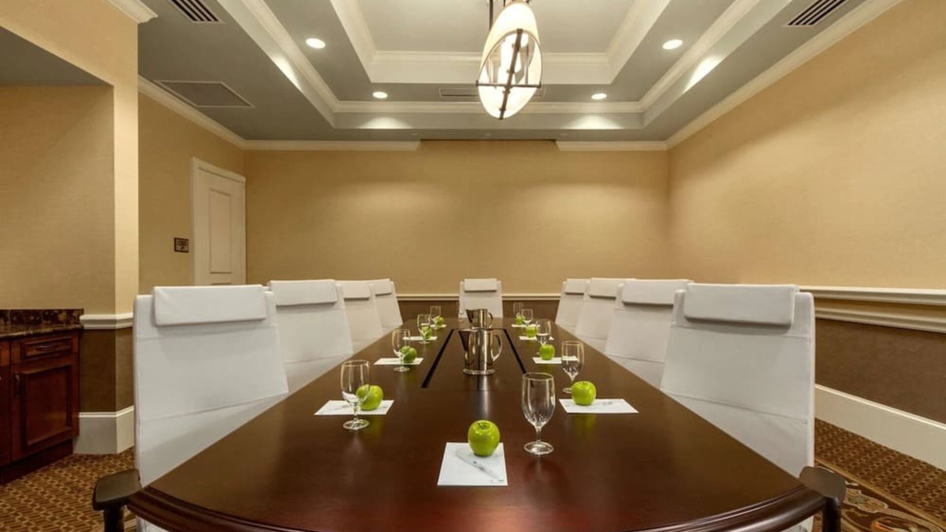 Professional meeting room at Embassy Suites By Hilton Savannah.