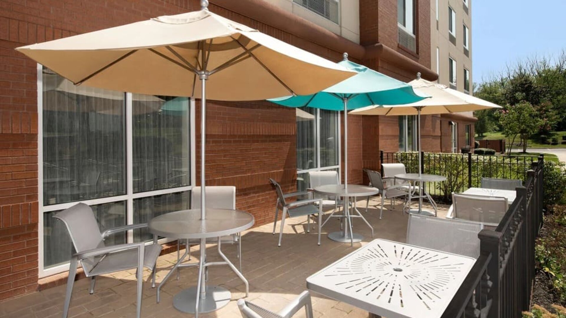 Lovely outdoor terrace area at Fairfield Inn & Suites by Marriott Baltimore BWI Airport.