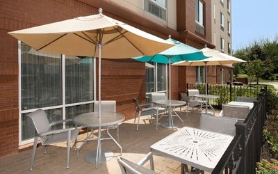 Lovely outdoor terrace area at Fairfield Inn & Suites by Marriott Baltimore BWI Airport.