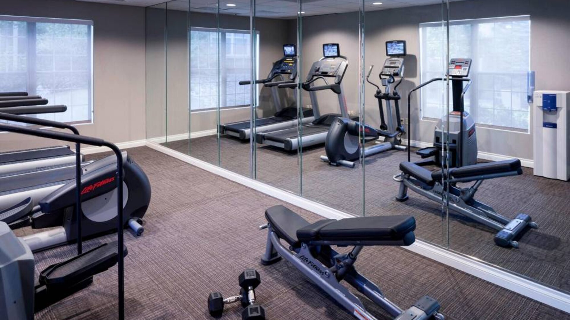 Fitness center available at Residence Inn By Marriott Denver Highlands Ranch.