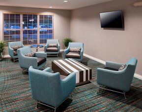 Lobby and coworking lounge at Residence Inn By Marriott Denver Highlands Ranch.