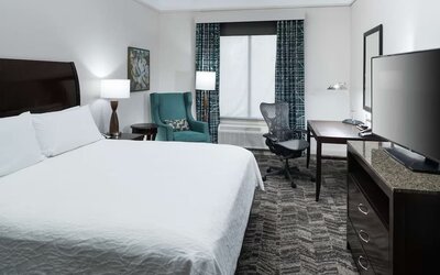 Delux king room with TV at Hilton Garden Inn Dothan.