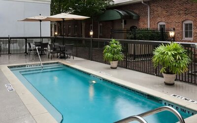 Stunning outdoor pool at Hampton Inn & Suites Gainesville-Downtown.