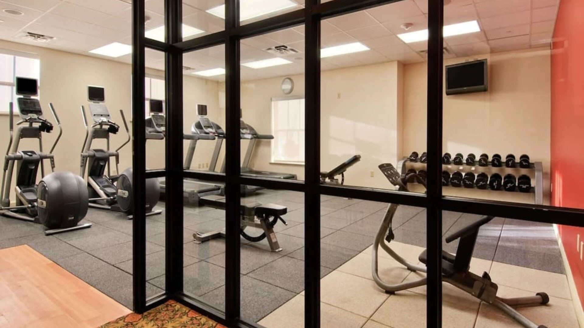 Fitness center at Hilton Baton Rouge Capitol Center.