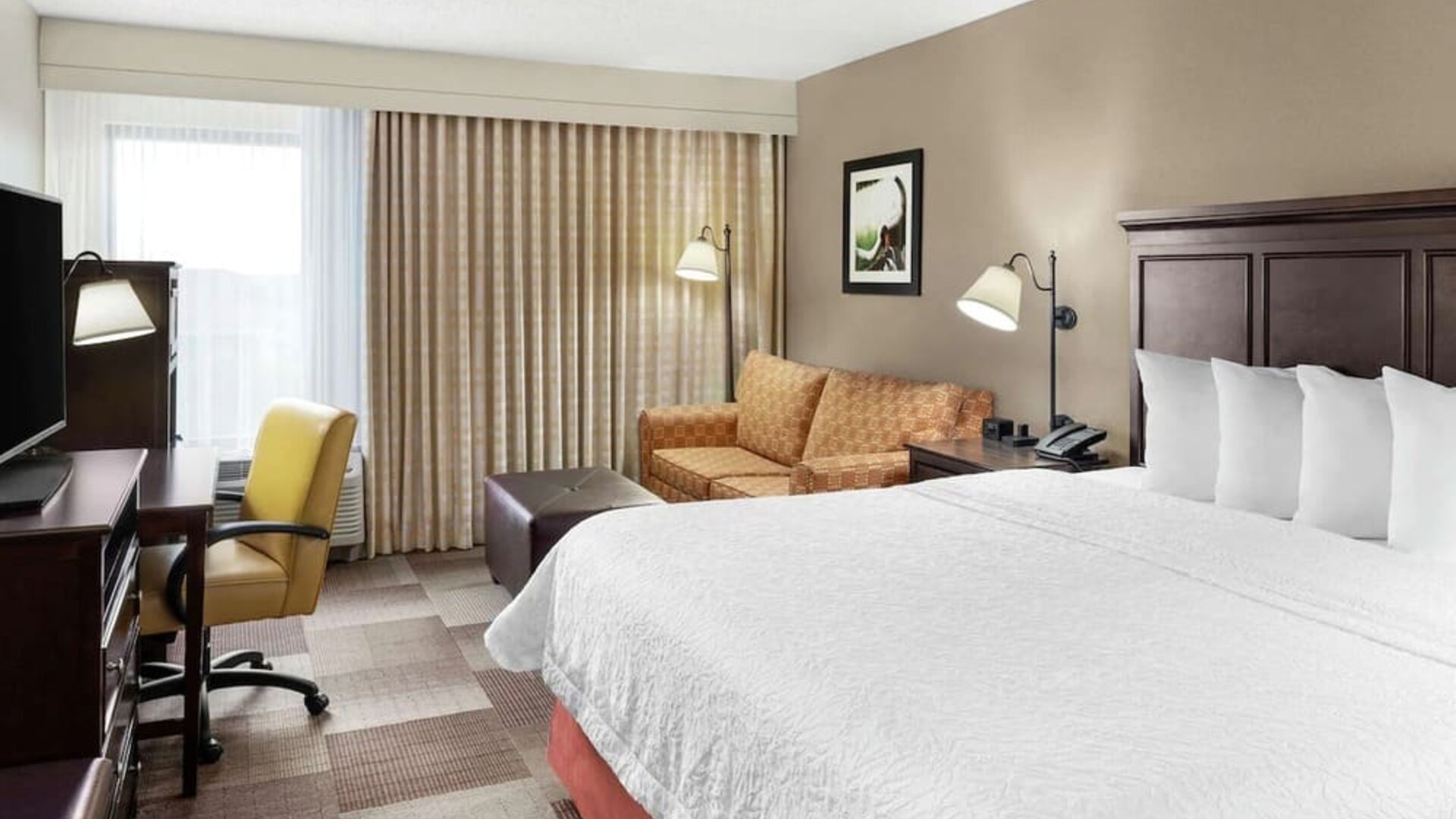 Delux king with work station at Hampton Inn Dallas-Irving-Las Colinas.