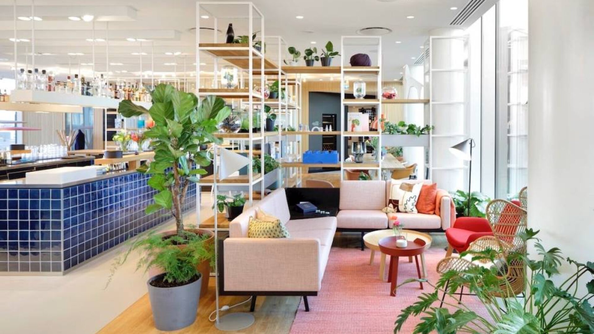 Lounge and coworking space at Zoku Copenhagen.