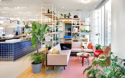 Lounge and coworking space at Zoku Copenhagen.