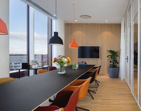 Meeting room with natural light at Zoku Copenhagen.