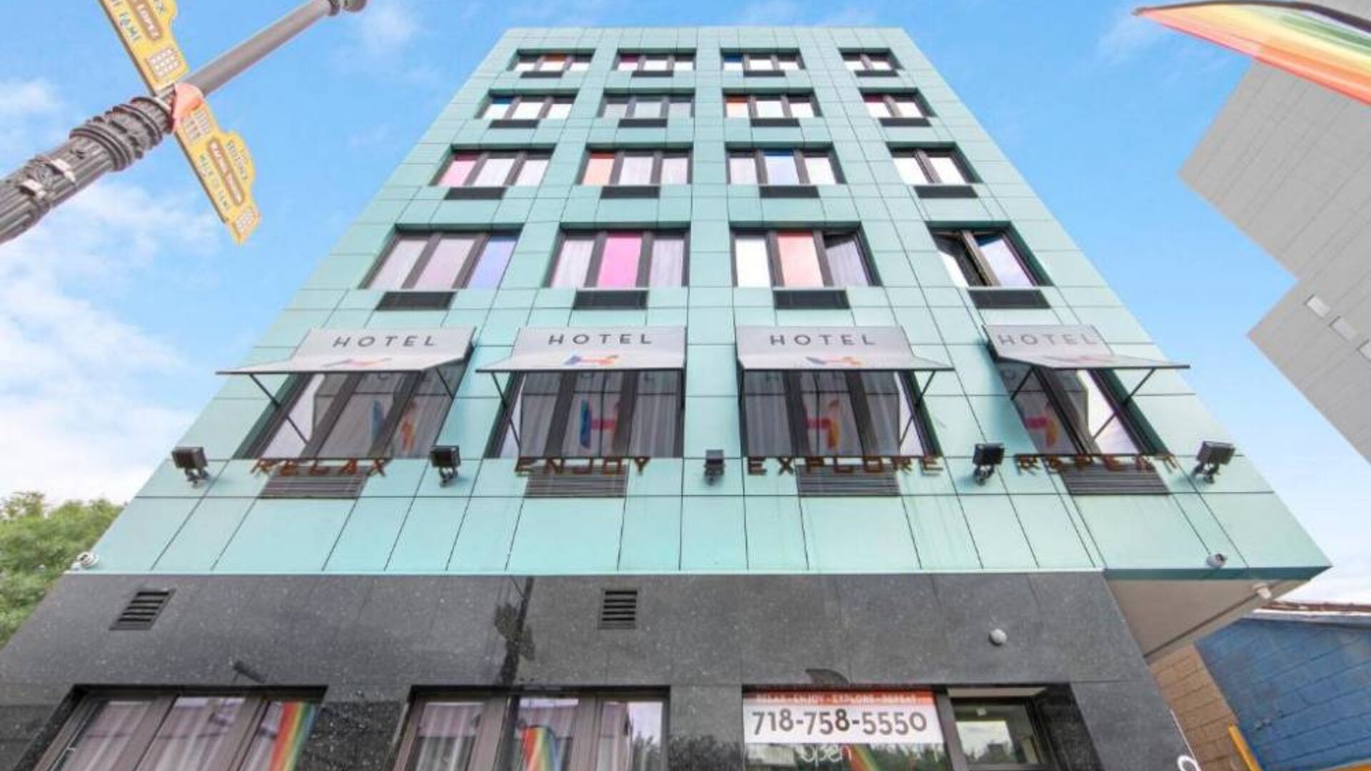 Hotel exterior at Hotel 365 Bronx.