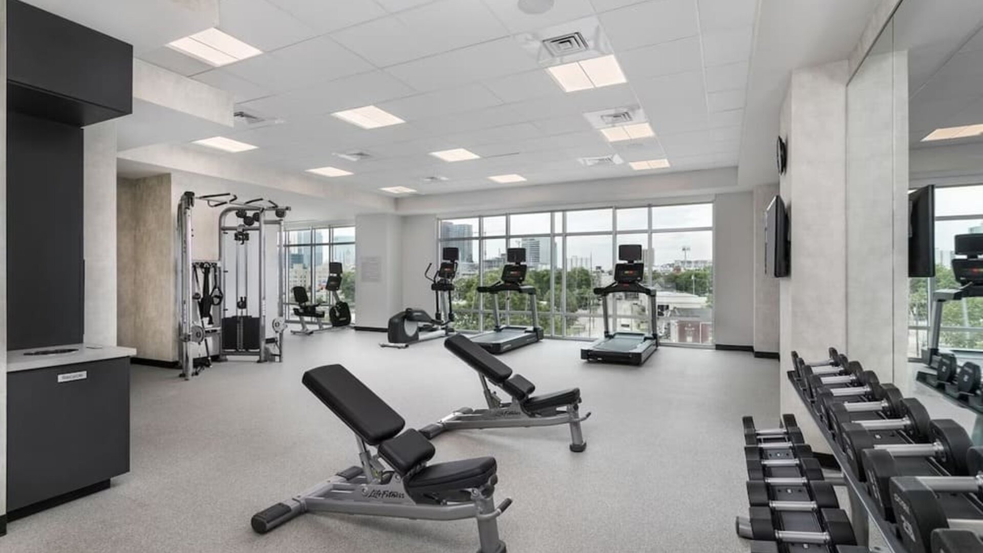 Spacious fitness center at TownePlace Suites Nashville Midtown.