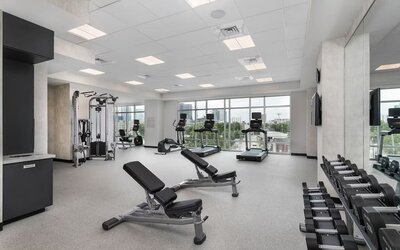 Spacious fitness center at TownePlace Suites Nashville Midtown.
