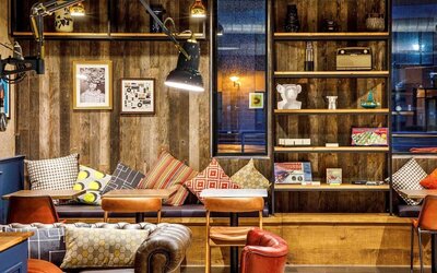 Lounge and coworking space at Ibis Budget Sheffield Centre St Marys Gate.