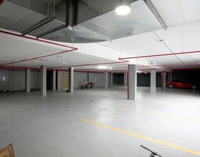 Designated parking area at Hotel Liberty Inn & Suites.