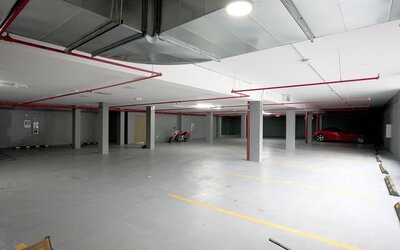 Designated parking area at Hotel Liberty Inn & Suites.