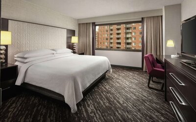 Day use room with work desk at Embassy Suites By Hilton, Crystal City National Airport.