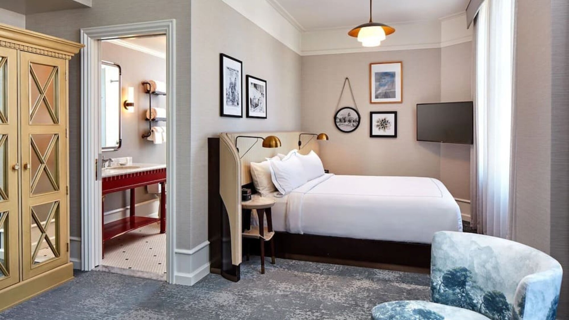 Spacious king room with TV and bathroom at The Citizen Hotel, Autograph Collection.