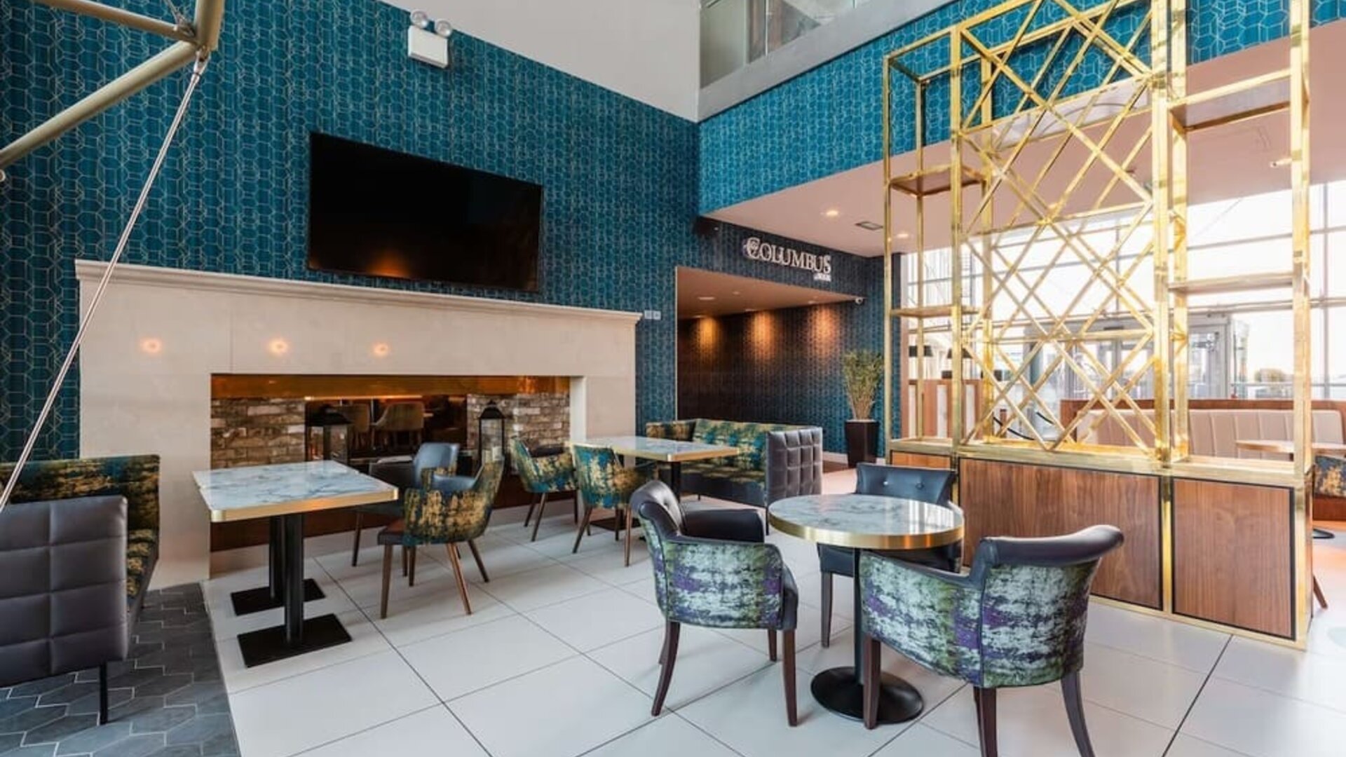 Dining area at DoubleTree By Hilton Newcastle International Airport.