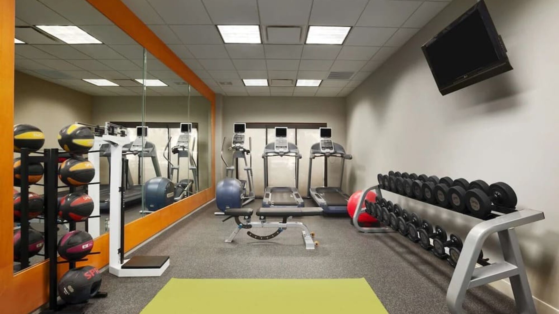 Fully equipped fitness center at Hilton Garden Inn Houston NW/Willowbrook.
