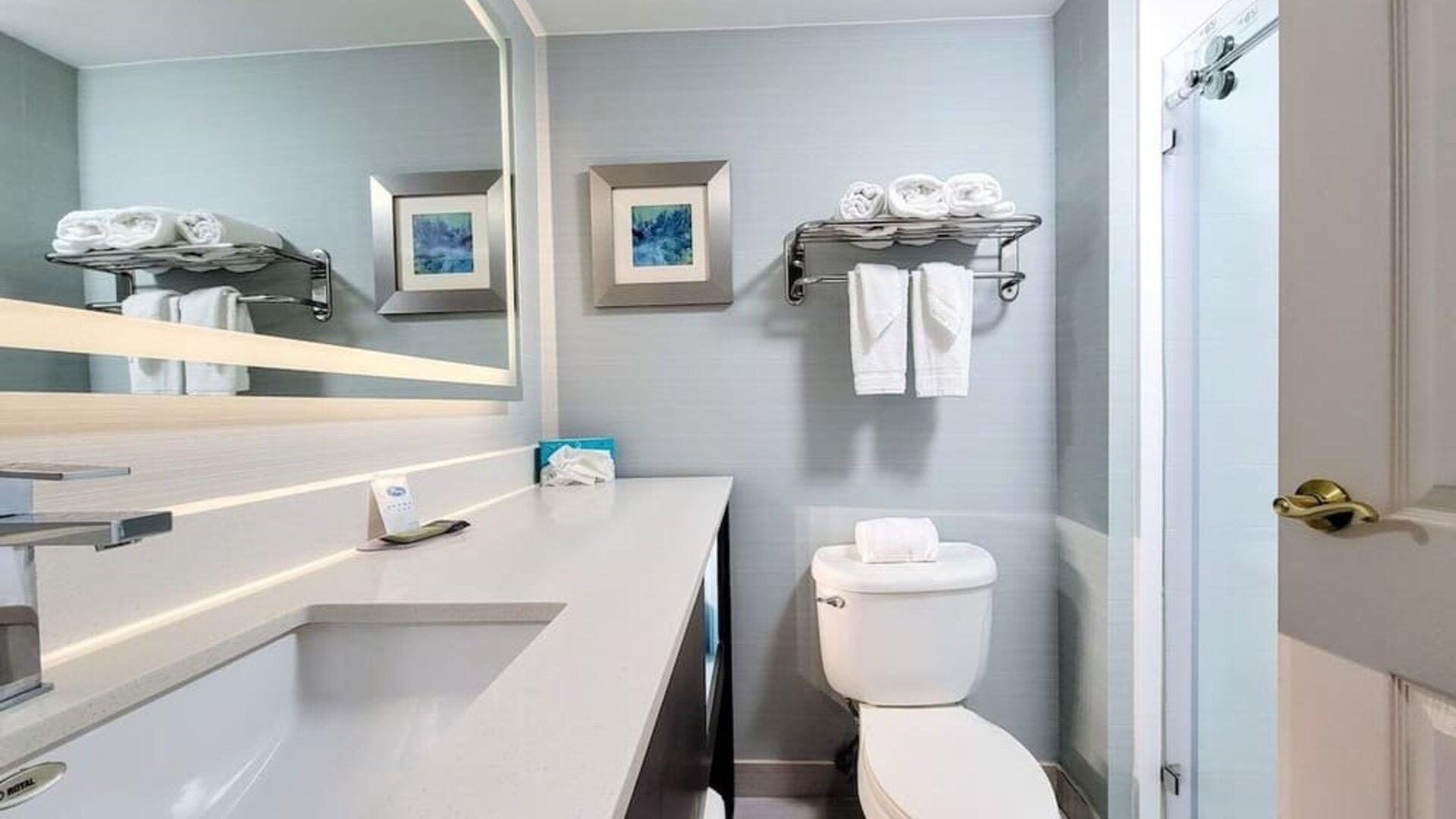 Private guest bathroom with shower at Holiday Inn Belcamp - Aberdeen Area.