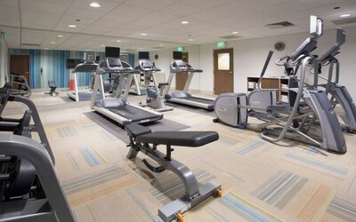 Fitness center at Holiday Inn Express & Suites Yorkville.