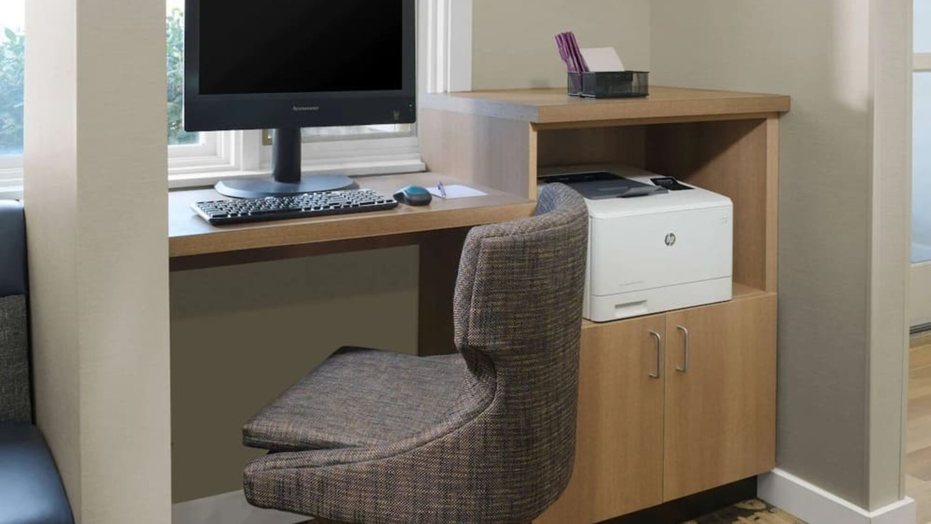 Business center with PC, internet, and printer at Sonesta ES Suites Albuquerque.