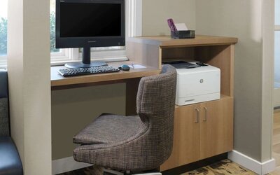 Business center with PC, internet, and printer at Sonesta ES Suites Albuquerque.