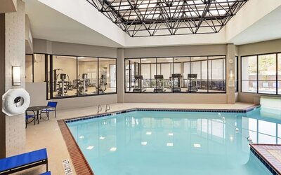 Relaxing pool area at Sonesta Atlanta Northwest Galleria.