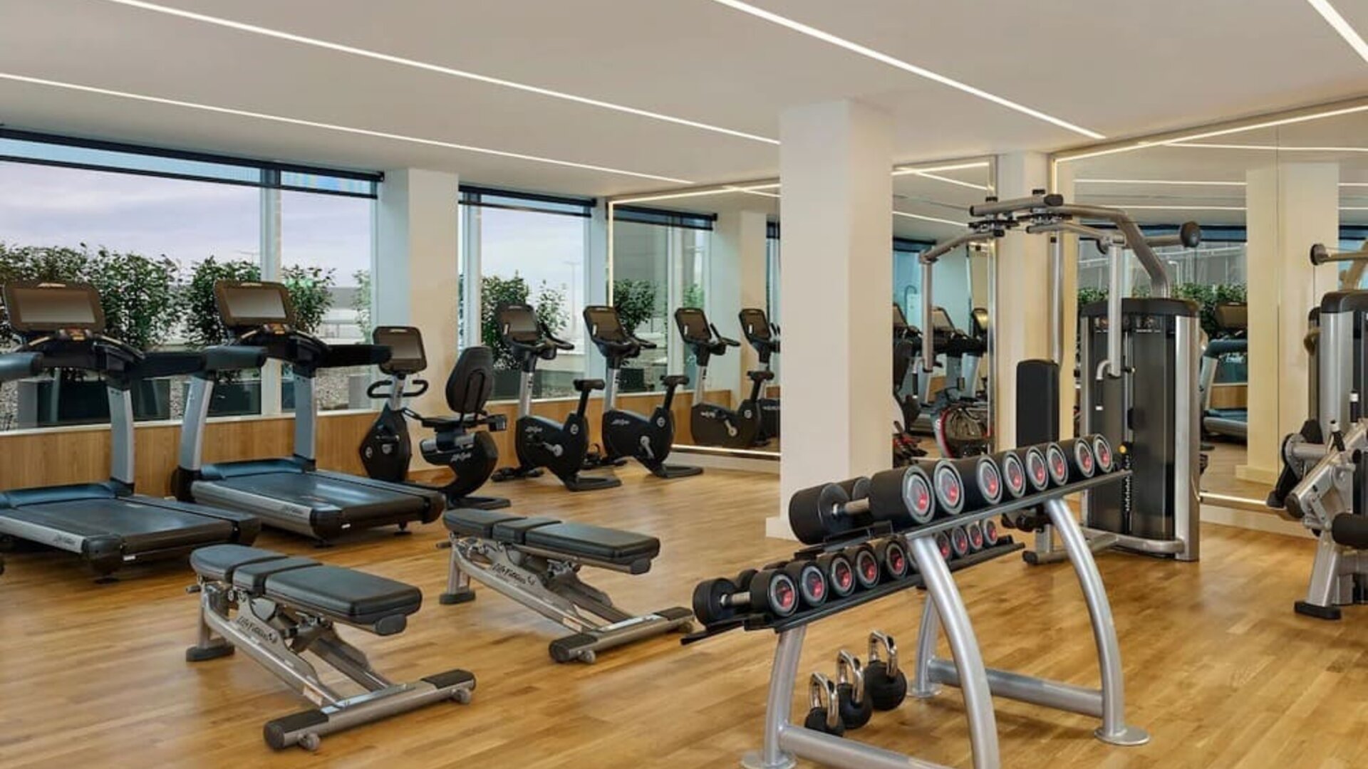 Fitness center at Sheraton Amsterdam Airport Hotel And Conference Center.