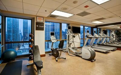 Gym available at Homewood Suites By Hilton Chicago-Downtown.