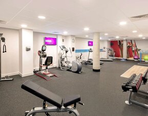 Fitness center available at Hampton By Hilton London Stansted Airport.