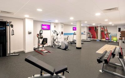 Fitness center available at Hampton By Hilton London Stansted Airport.