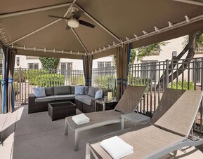 Cabanas and pool chairs at Hilton Scottsdale Resort & Villas.