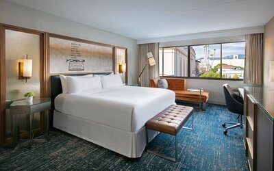 King room with natural light at Hotel Dena, Pasadena Los Angeles.