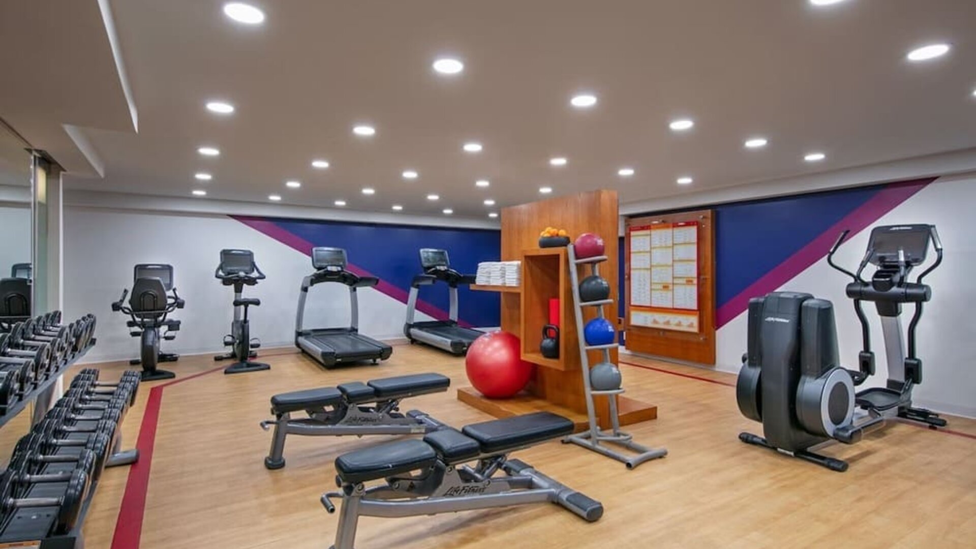 Fitness center available at Hotel Dena, Pasadena Los Angeles.