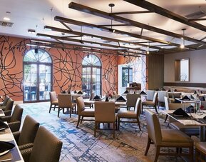 Dining hall at Hotel Dena, Pasadena Los Angeles.