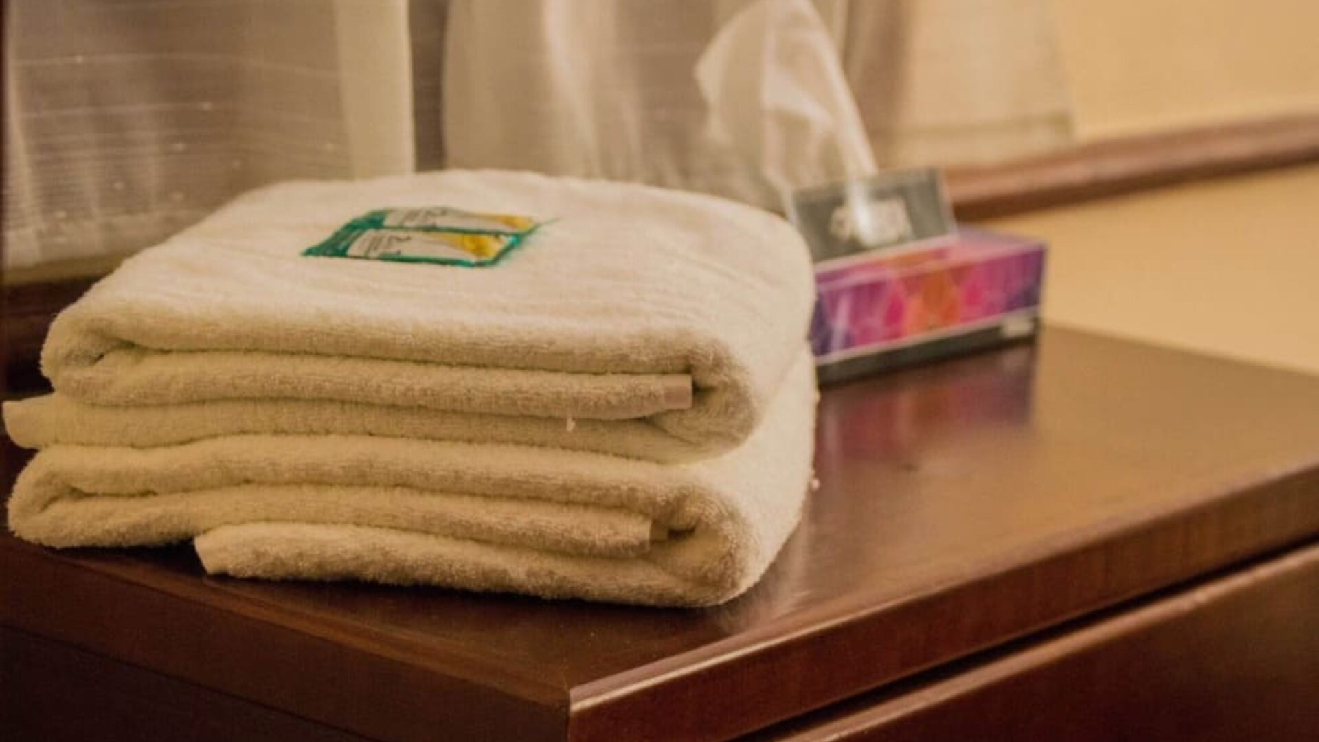 Towels provided at Casa María Hostal.