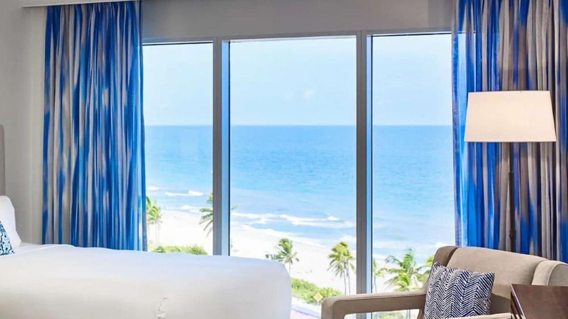Hotel room with ocean view at Sonesta Fort Lauderdale Beach.