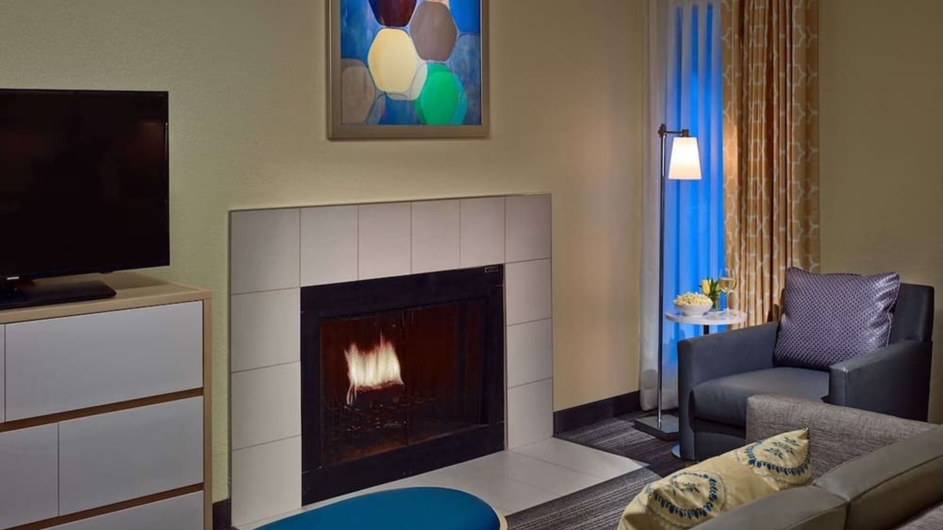 Fire place at Sonesta ES Suites Tucson.