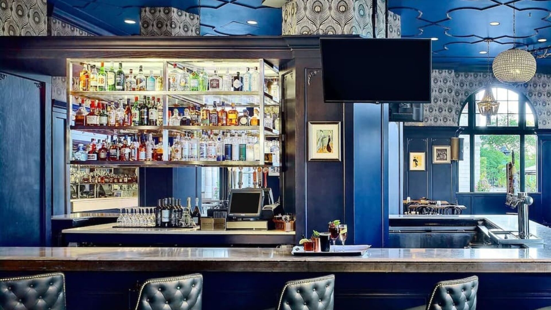 Cozy bar at The Chase Park Plaza Royal Sonesta St. Louis.