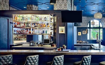 Cozy bar at The Chase Park Plaza Royal Sonesta St. Louis.