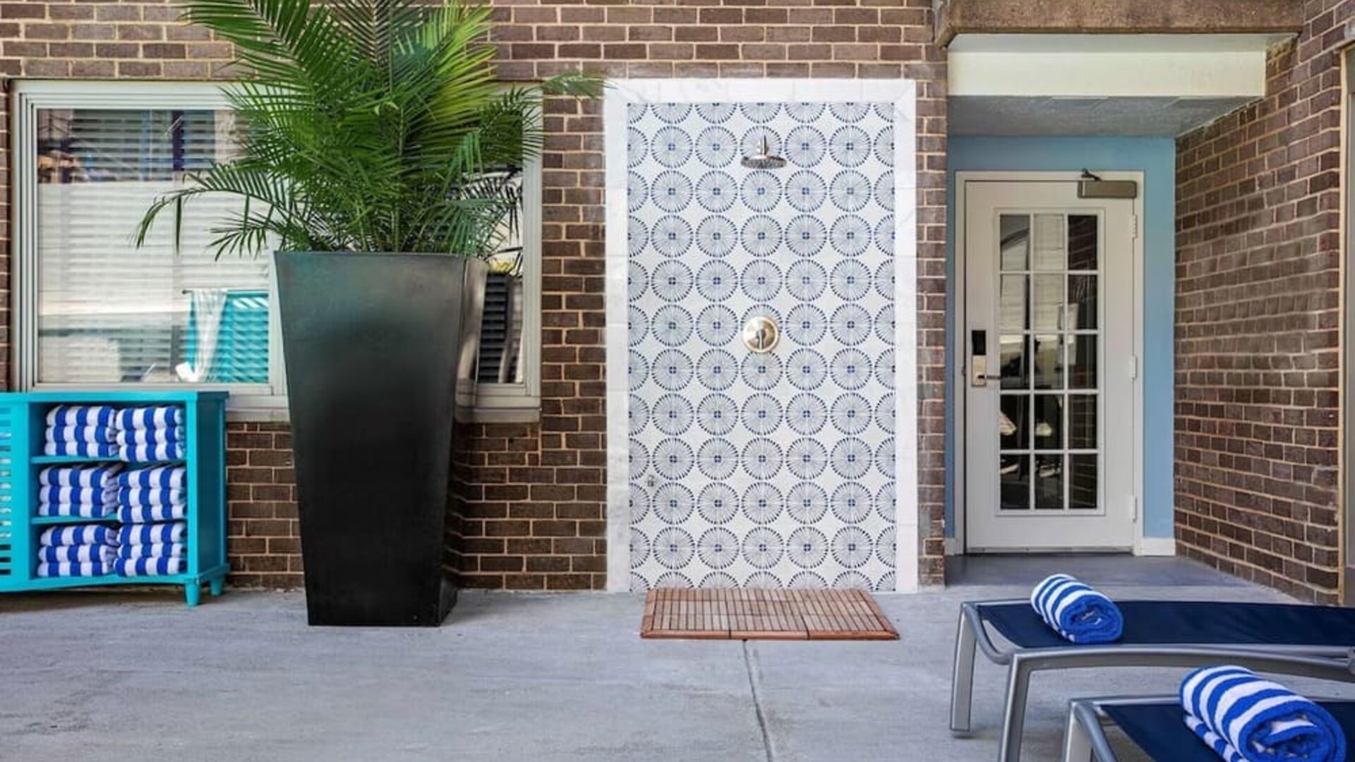 Relaxing pool chairs at Royal Sonesta Washington DC Dupont Circle.