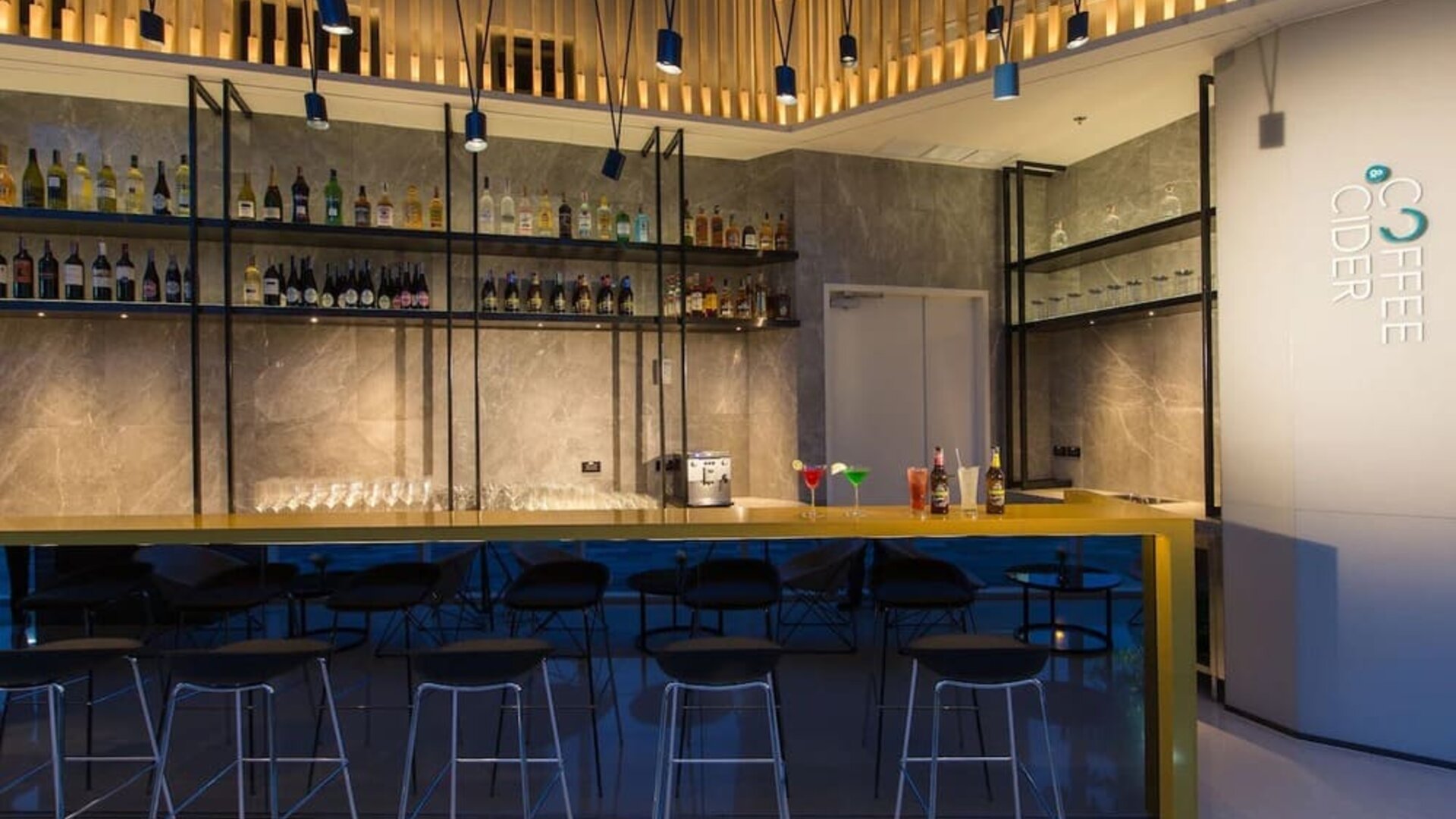 Cozy bar area at Modena By Fraser Bangkok.