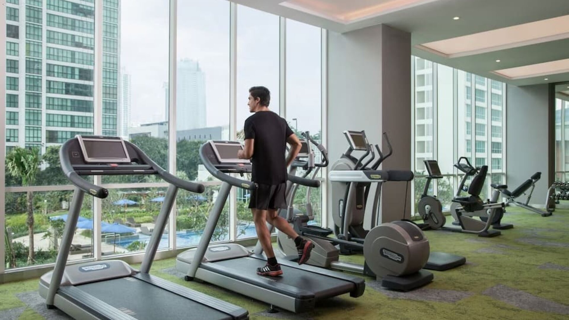 Gym available at Fraser Place Setiabudi Jakarta.