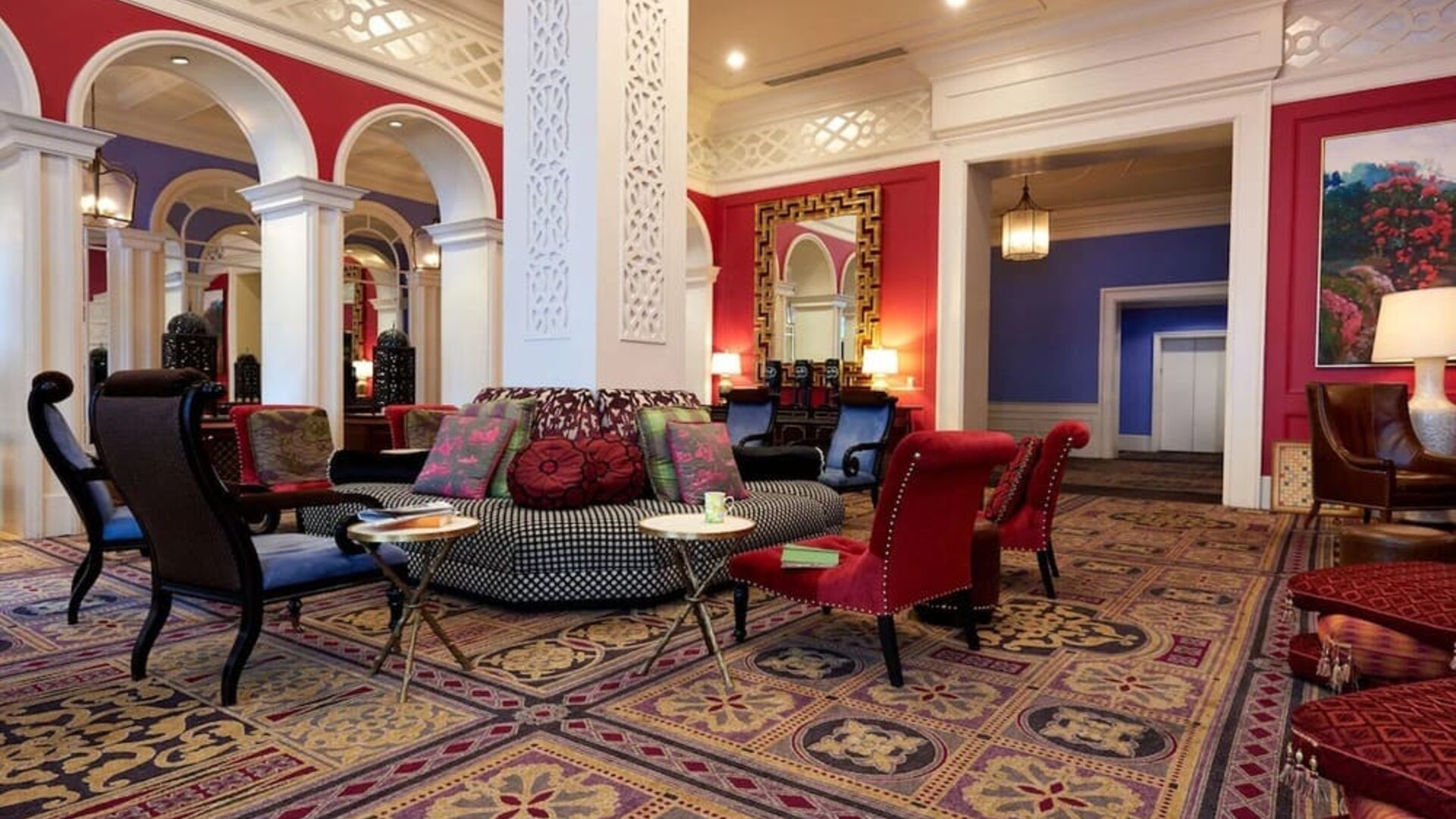 Lounge and coworking space at Royal Sonesta Portland Downtown.