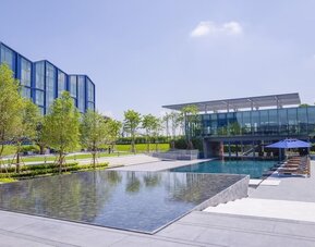 Outdoor pool area at Modena By Fraser Buriram.