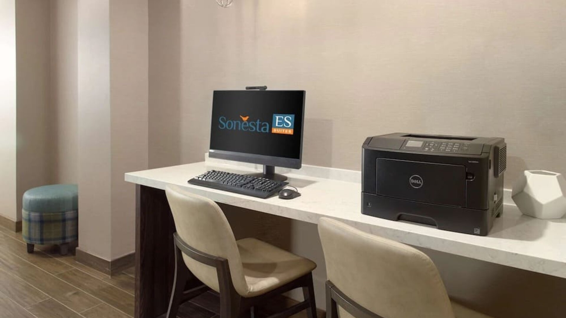 Business center at Sonesta ES Suites Raleigh Durham Airport Morrisville.