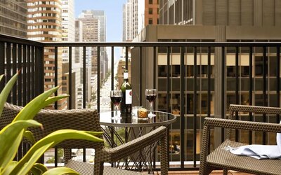 Hotel balcony at The Fifty Sonesta Select New York.